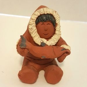 INUIT ESKIMO Terra Cotta Sculpture By Marion F?